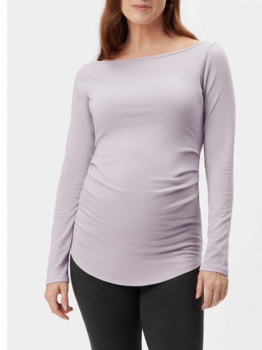 NWT Stowaway Collection Long Sleeve Top Lavender Maternity Size XL
